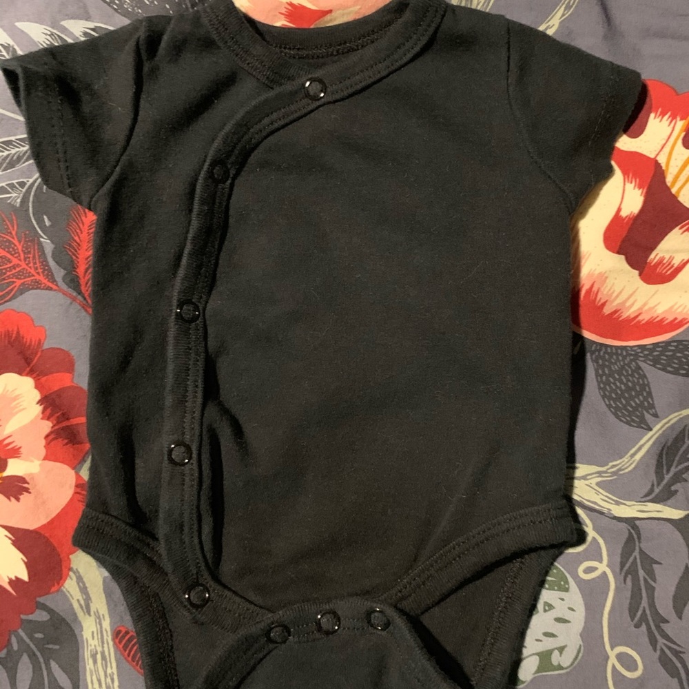 Side snap onesie black